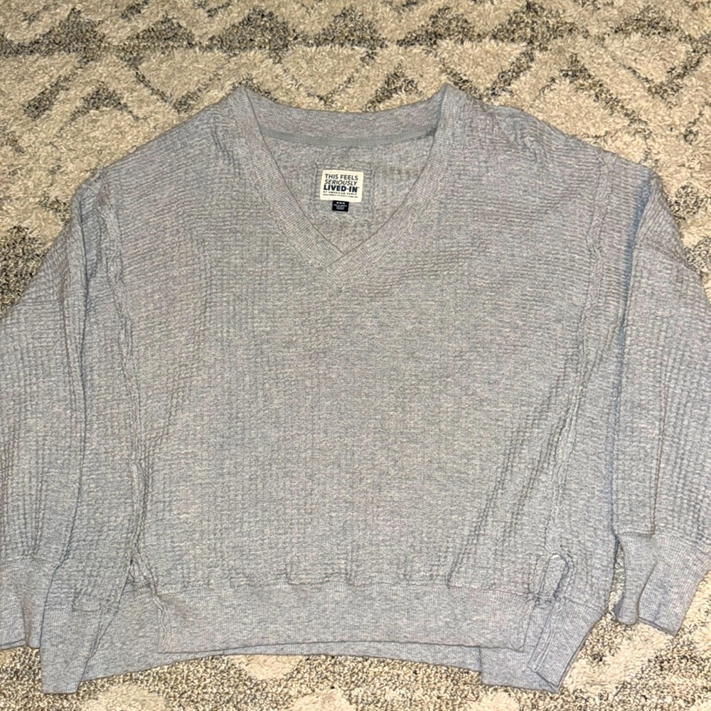 American Eagle waffle sweater.